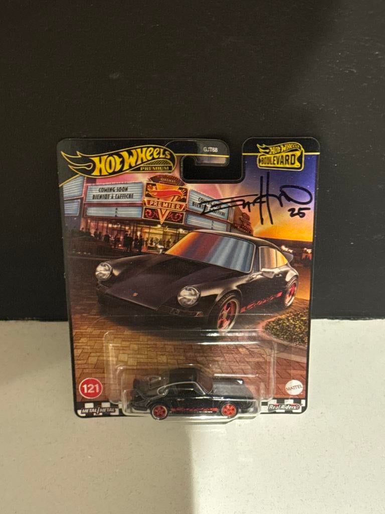 Hot Wheels Premium Porsche 911 carrera RS Zwart gesigneerd, 1:50 of kleiner, Auto, Nieuw, Ophalen