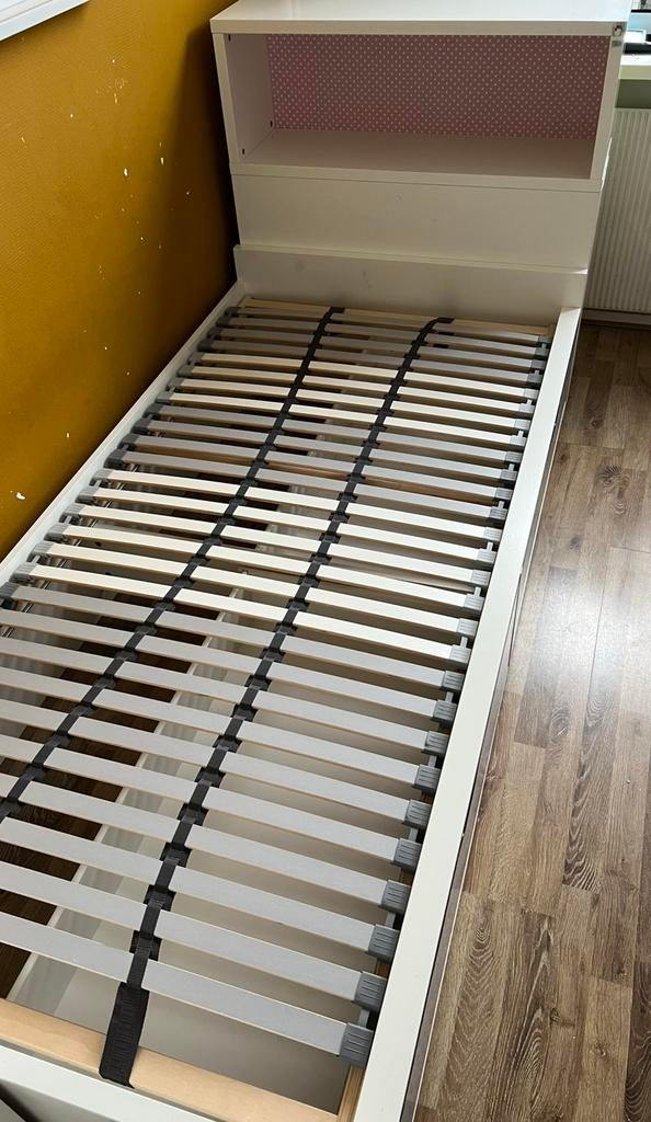 Ikea Flaxa bed met schuiflades en hoofdeinde, Ophalen, Gebruikt, 180 cm of meer, 85 tot 100 cm