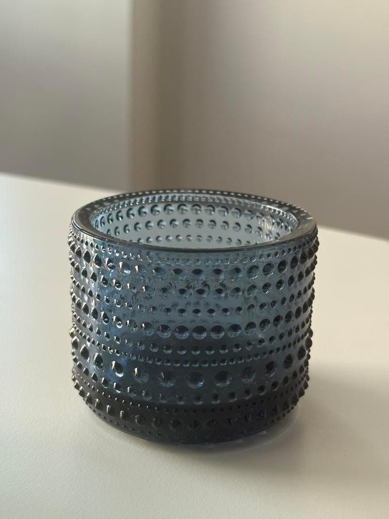 Waxinelicht/ Sfeerlicht Kastehelmi 64mm "Rain" van IIttala, Overige materialen, Blauw, Ophalen of Verzenden, Zo goed als nieuw