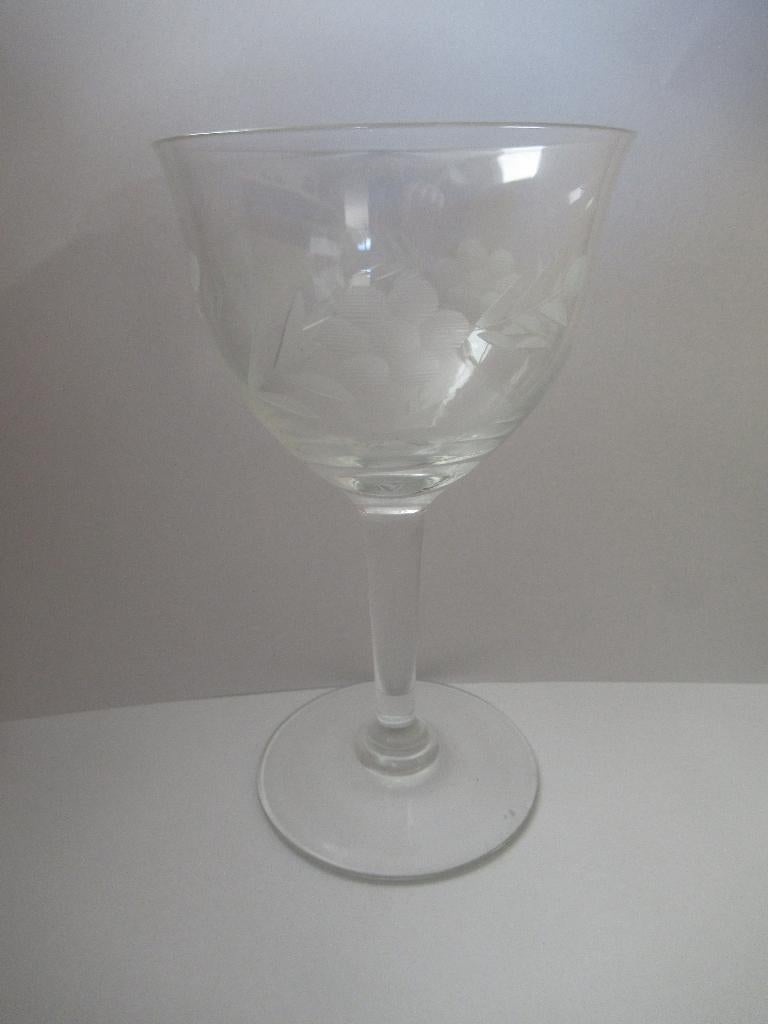 gegraveerde wijnglazen., Antiek en Kunst, Ophalen