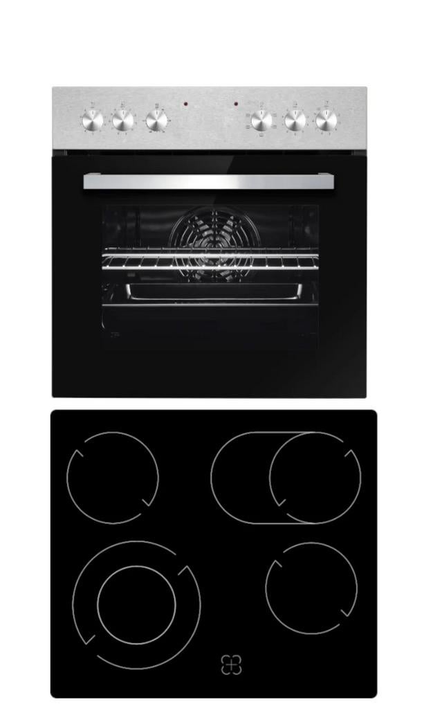 Keramische kookplaat met hete lucht oven wit van jleur nieuw, Minder dan 85 cm, Pkm, Hete lucht, Keramisch