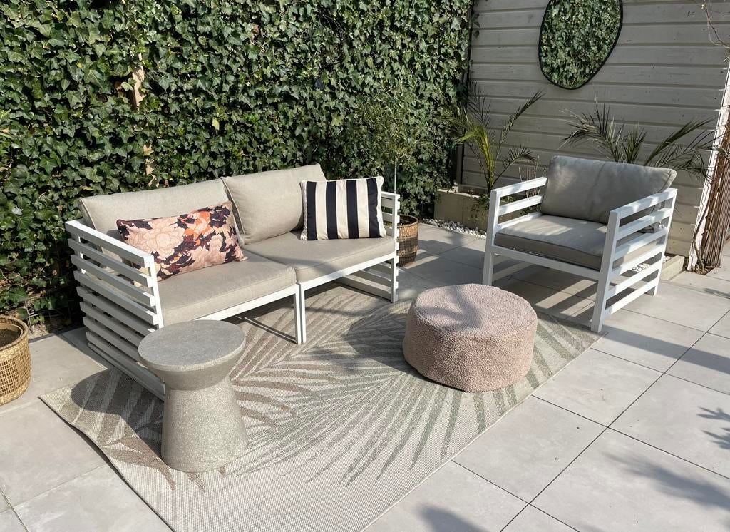 Max en Luuk Borek loungeset, Ophalen, 3 zitplaatsen, Aluminium, Zo goed als nieuw