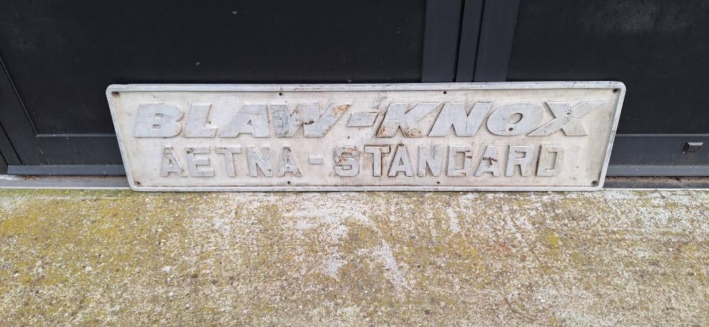 Set van 2 machine platen, typeplaat van gegoten aluminium💪, Reclamebord, Gebruikt, ., Ophalen of Verzenden