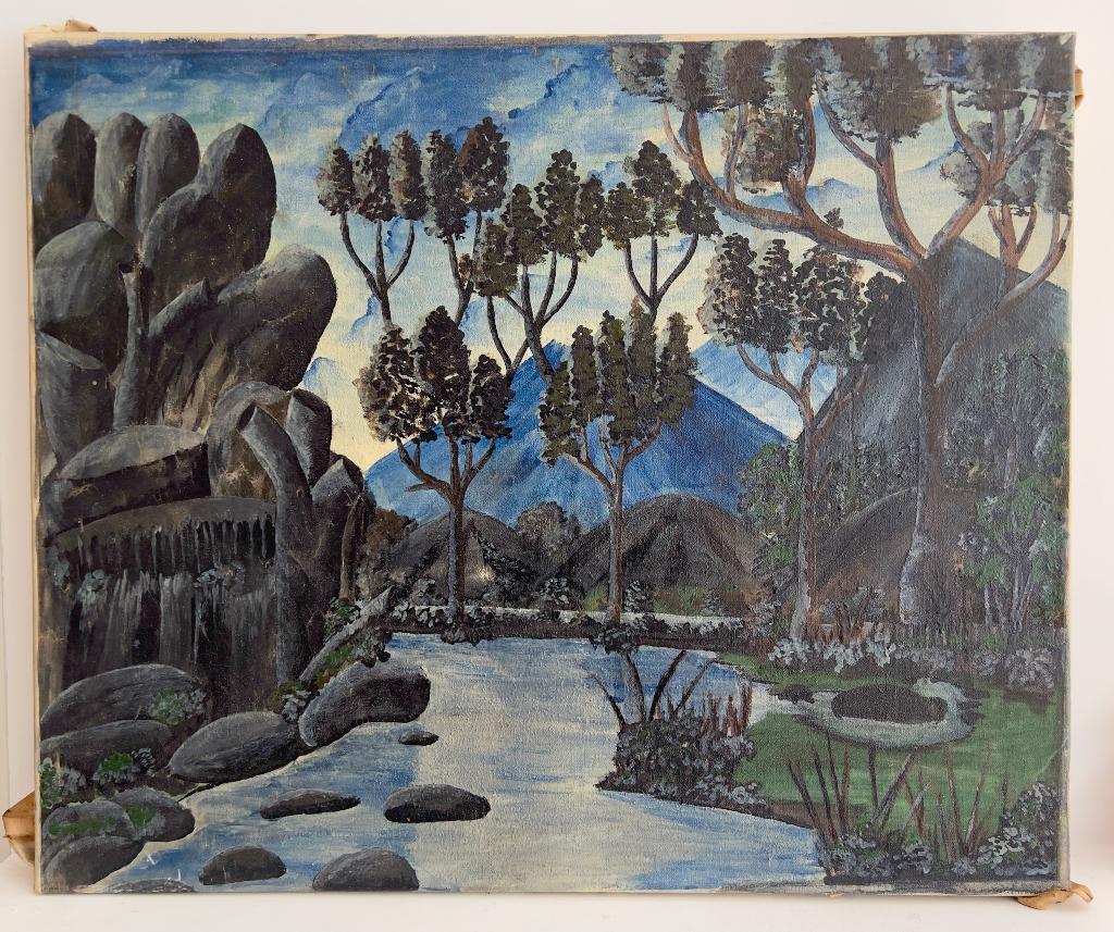 OLIEVERFSCHILDERIJ OP DOEK, Ophalen of Verzenden