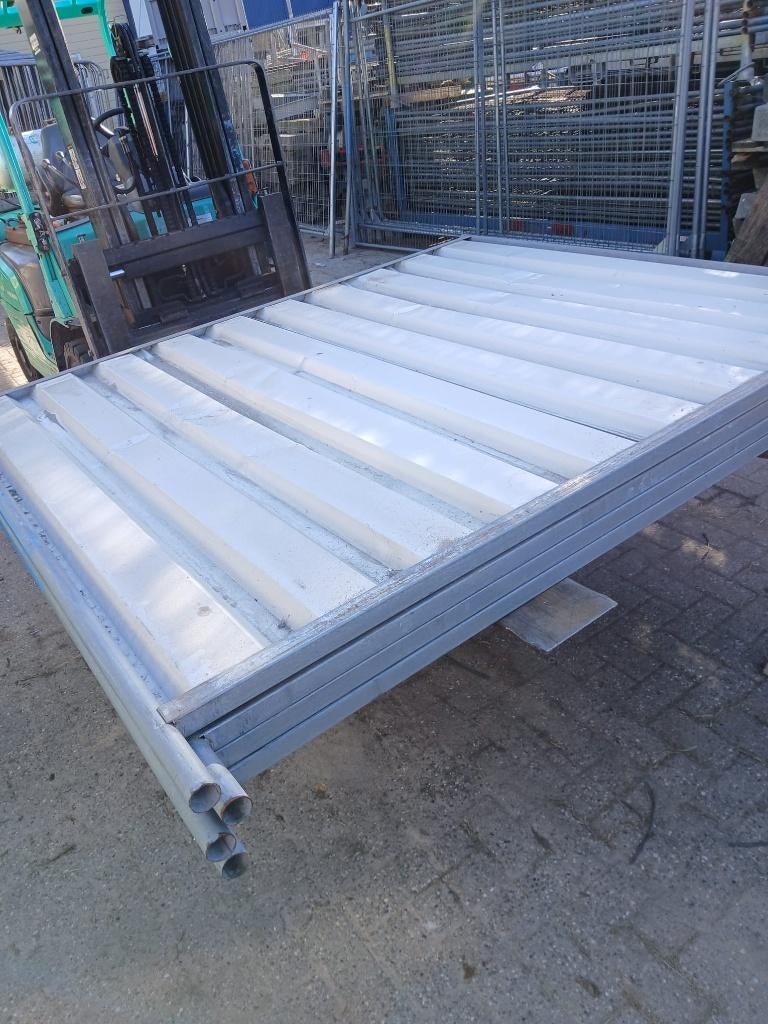 4 gesloten bouwhekken, city fence, Ophalen, Gebruikt, IJzer