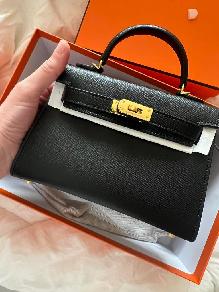 Hermes Mini Kelly zwart, Sieraden, Tassen en Uiterlijk, Tassen | Damestassen, Ophalen of Verzenden