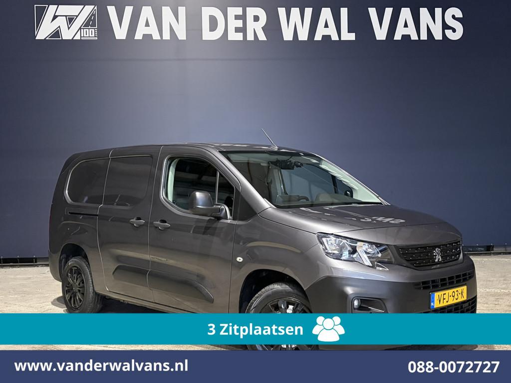 Peugeot Partner 1.5 BlueHDI 102pk L2H1 Euro6 Airco | 3-Zits, Auto's, Voorwielaandrijving, Stof, Gebruikt, 4 cilinders