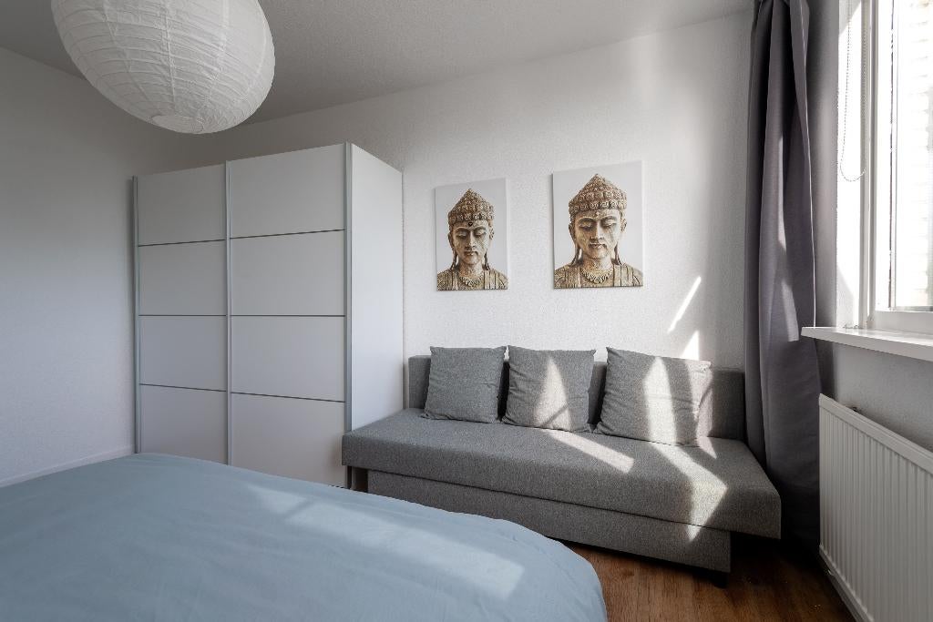 Ikea slaapbank ASARUM grijs in zeer goede staat, Huis en Inrichting, Ophalen, 150 tot 200 cm, Tweepersoons, 75 tot 100 cm