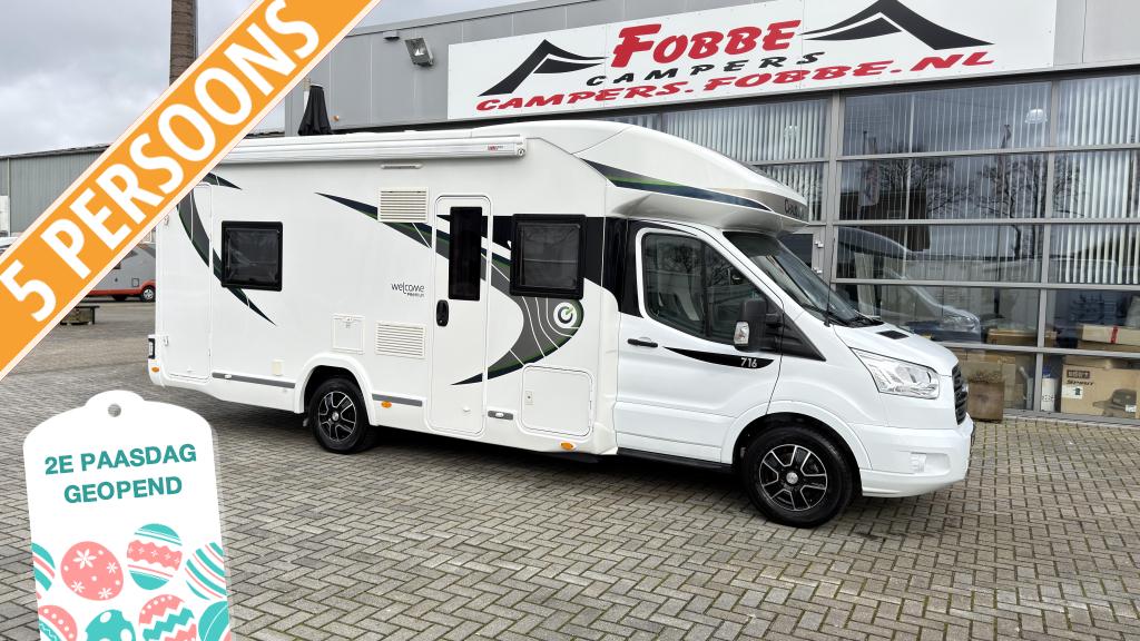 5-persoons Chausson Welcome Premium 716 Uit 2019 24dkm Euro6, Ringverwarming, Ford, Luifel, Koelkast