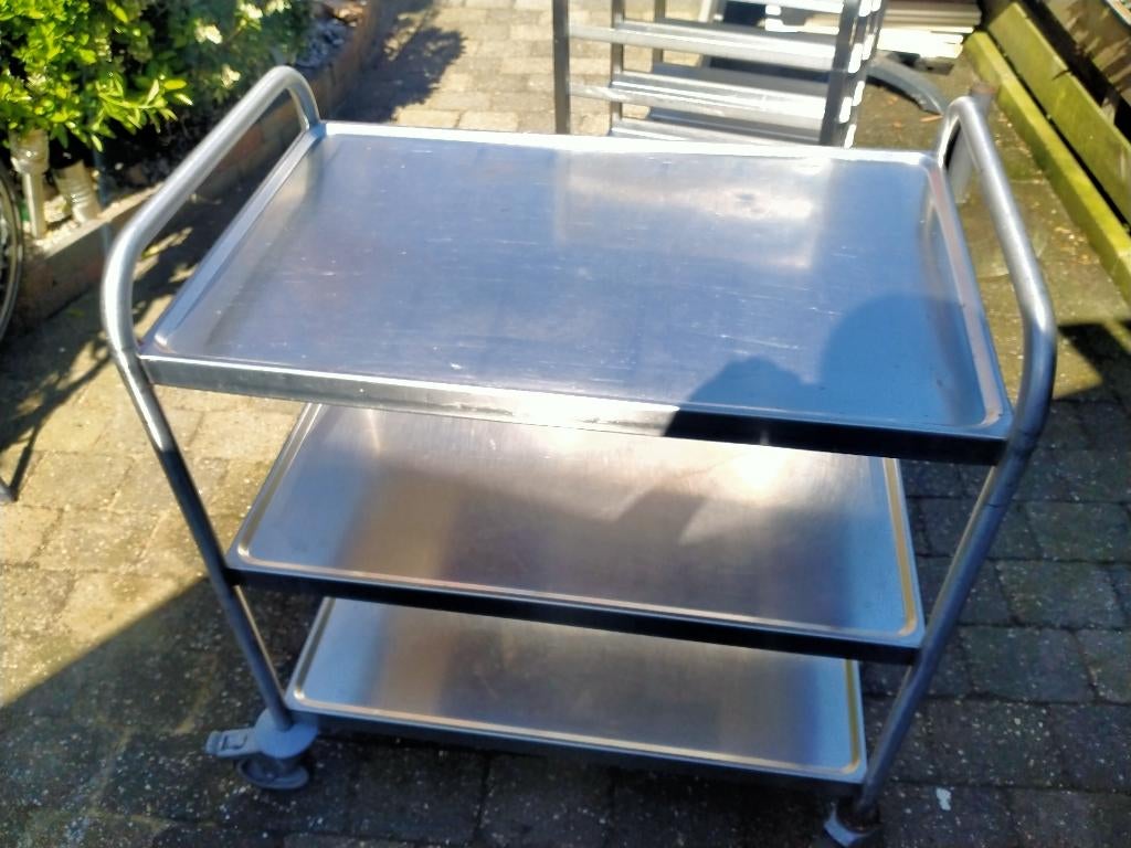 serveer wagen rvs, Ophalen, Overige typen, Zilver, Zo goed als nieuw