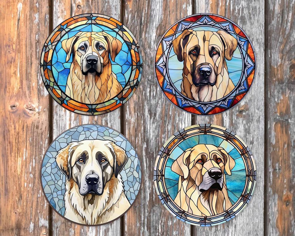 Kangal Glas in Lood onderzetters met houder rond, Ophalen of Verzenden, Nieuw, Glas of Kopje