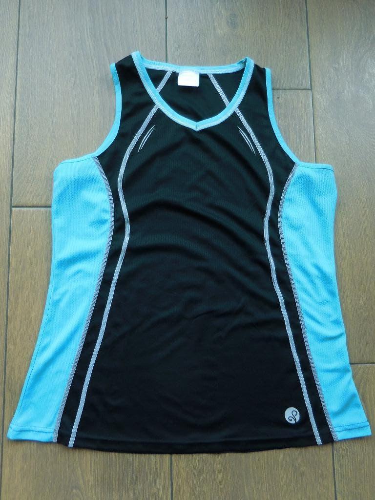 Shirt. XL. Leontien. Zwart/turqoise. Zonder mouw., Kleding | Dames, Sportkleding, Leontine, Zwart, Maat 46/48 (XL) of groter, Ophalen of Verzenden