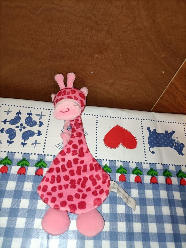 Happy Horse roze giraffe knuffeldoekje, Ophalen of Verzenden, Zo goed als nieuw, Konijn