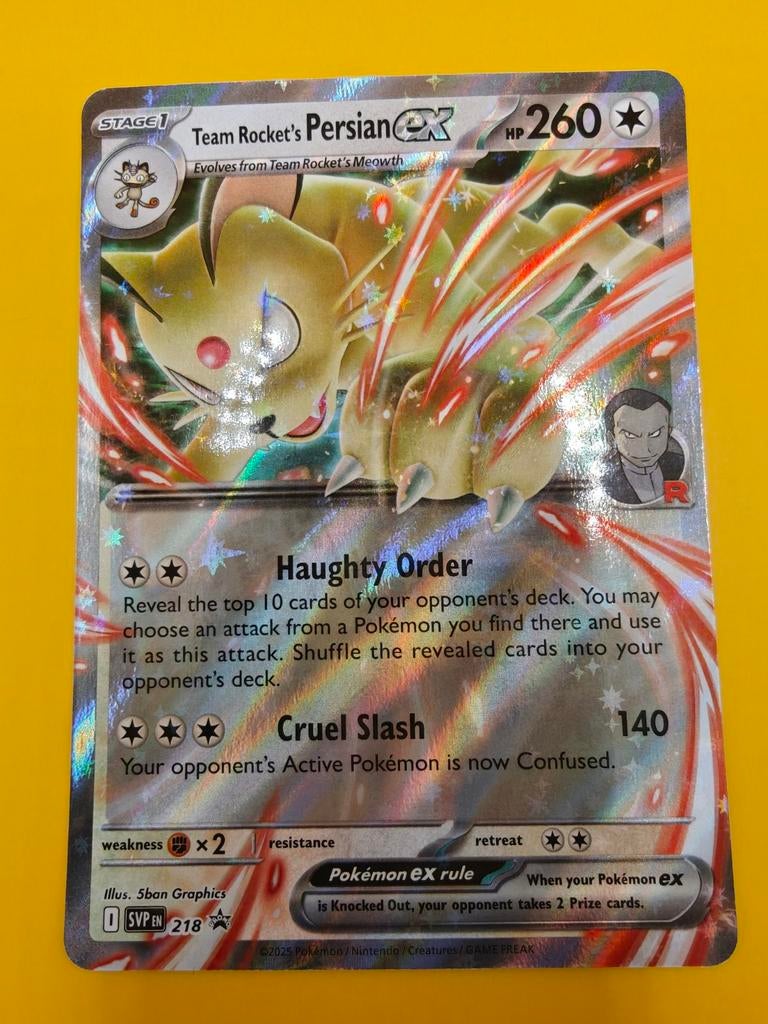 Team Rocket's Persian ex - SVP218, Hobby en Vrije tijd, Verzamelkaartspellen | Pokémon, Verzenden, Zo goed als nieuw