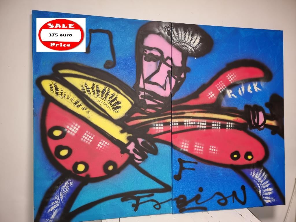 Fabian Mega Groot op doek  Met certificaat, Ophalen