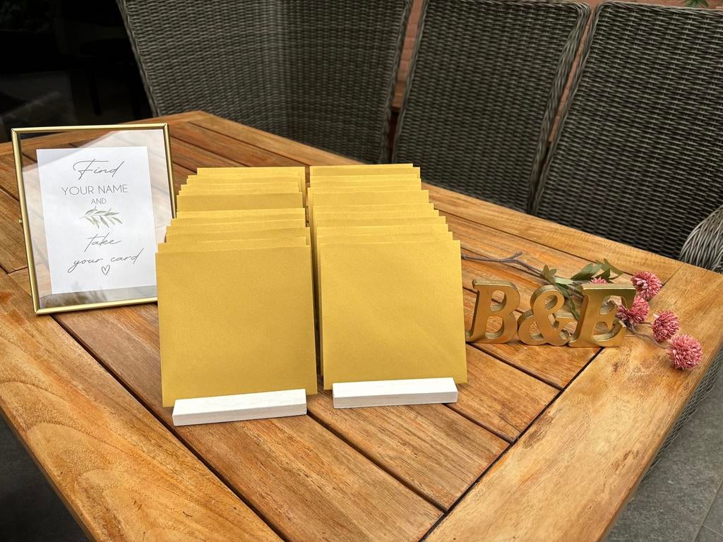 Enveloppen plankjes bruiloft decoratie, Ophalen of Verzenden, Zo goed als nieuw