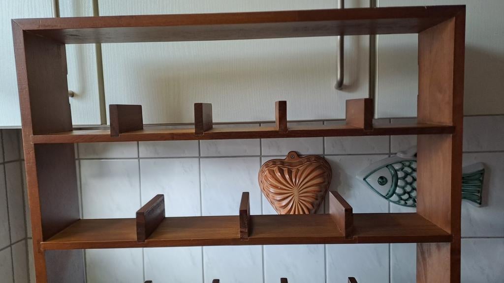 Houten mokkenrek wandrek, Huis en Inrichting, Keuken | Keukenbenodigdheden, Onbekend, Ophalen of Verzenden, Zo goed als nieuw