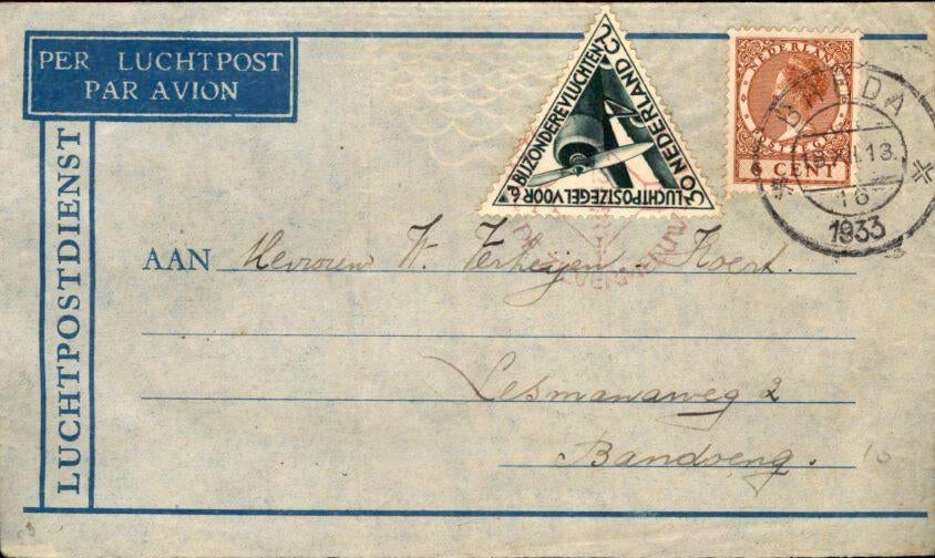 Nederlands Indië - Frankering - 1933, Verzenden, Envelop