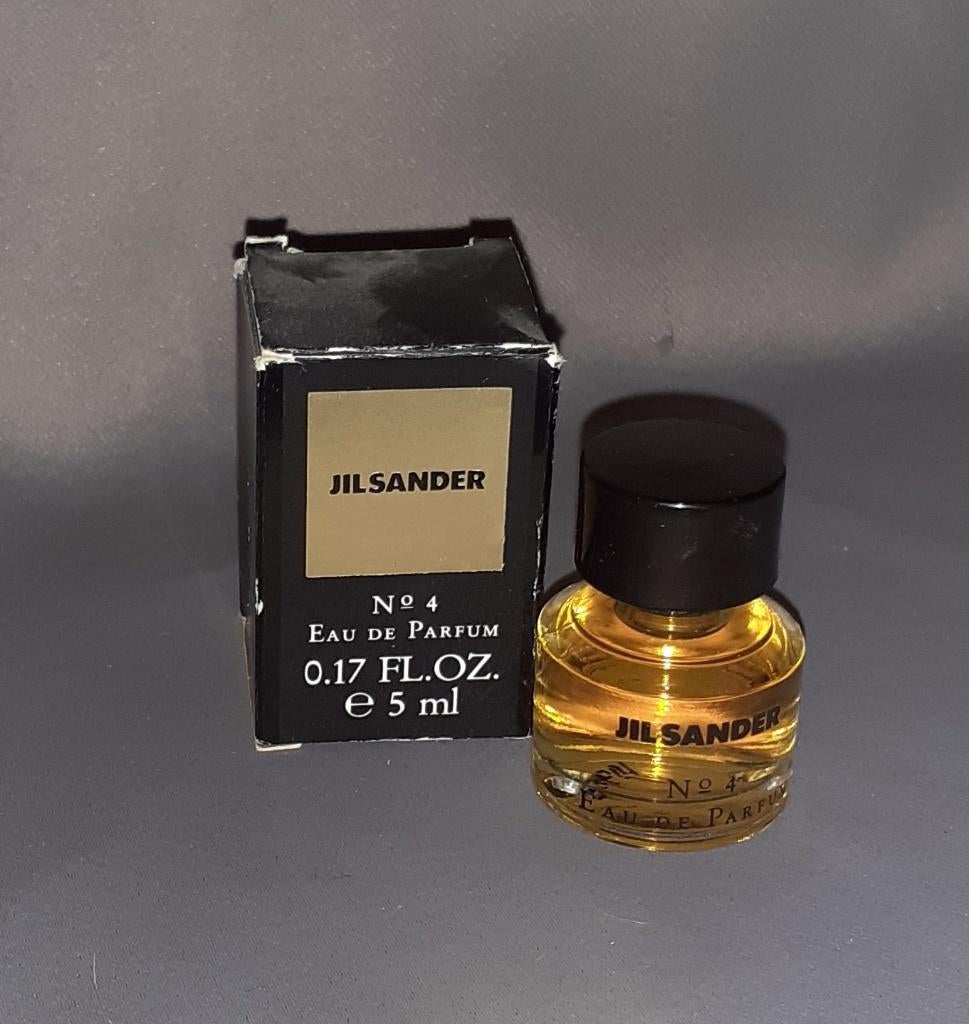 Parfum miniatuur  Jil sander no 4 + doosje, Ophalen of Verzenden, Zo goed als nieuw, Miniatuur, Gevuld