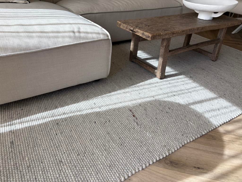 Zgan wollen vloerkleed beige 200x300, Beige, 200 cm of meer, Ophalen of Verzenden, Zo goed als nieuw