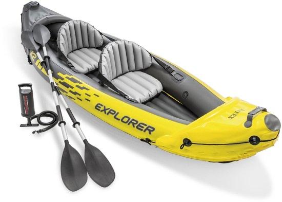 Intex Explorer Kayak met peddels - opblaasbare boot, Ophalen, Opblaasbaar, Zo goed als nieuw, 2-persoons