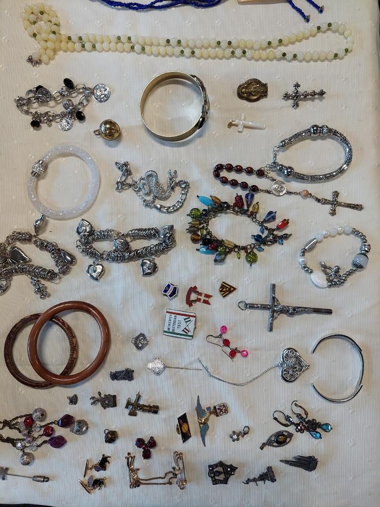 Grote verzameling vintage sieraden - 60 stuks, Ophalen of Verzenden, Overige materialen, Overige typen