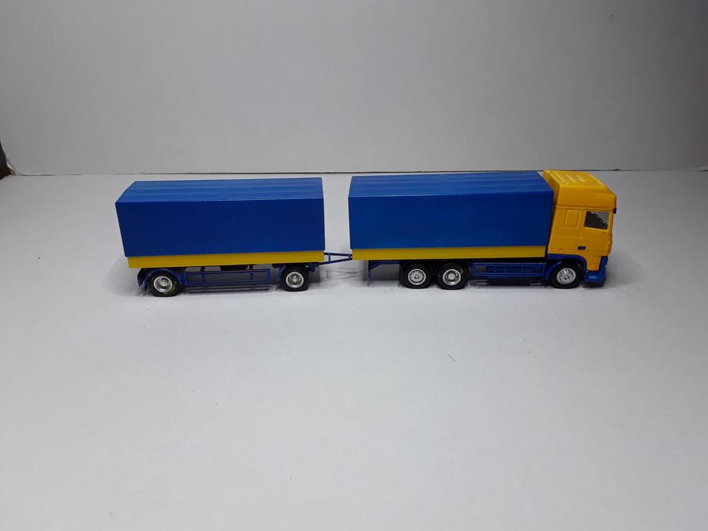 HERPA DAF XF 2003 SSC aha combinatie, Ophalen of Verzenden, Zo goed als nieuw, Bus of Vrachtwagen, Herpa