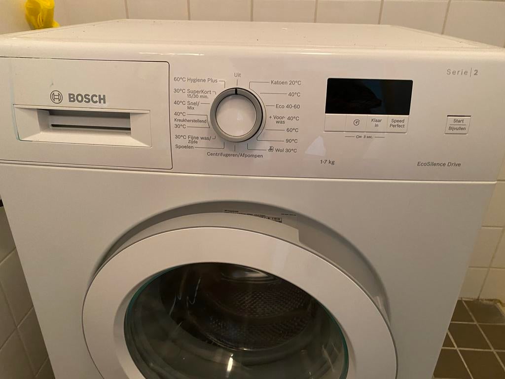 Bosch Serie 2 Wasmachine - 7 kg, EcoSilence Drive, Ophalen, 6 tot 8 kg, Voorlader, Kort programma