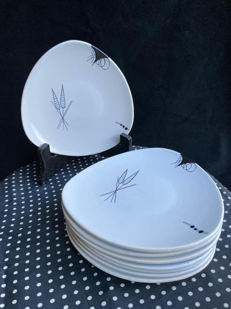 Vintage gebaksbordjes Flora Gouda Holland Capri, Ophalen of Verzenden