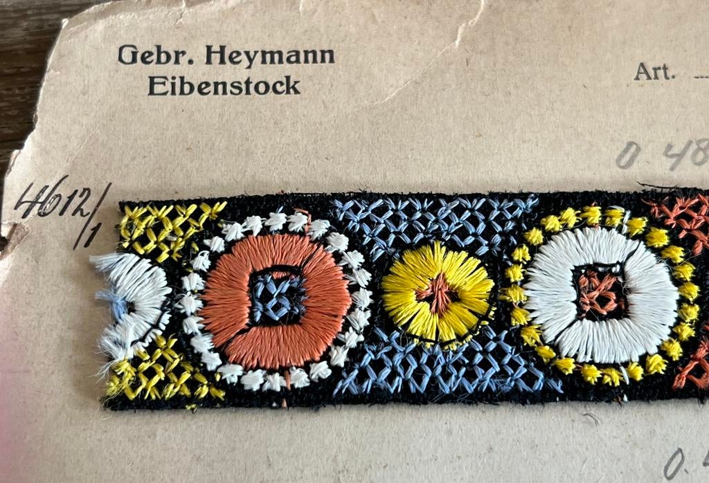 OUDE BORDUUR APPLICATIE gebr Heymann, Ophalen of Verzenden