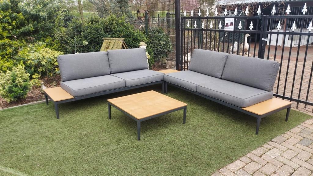 Groot luxe aluminium polywood loungeset, Ophalen, Gebruikt, Aluminium