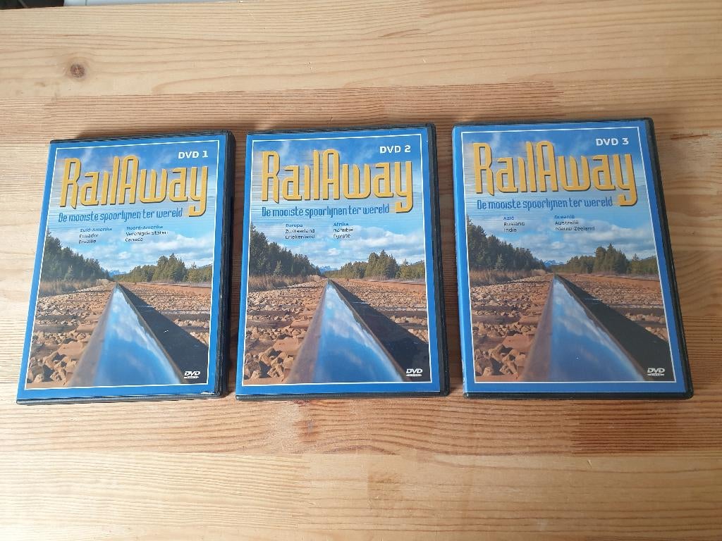 DVD Set - Rail Away - Deel 1, 2 en 3, Gebruikt, Alle leeftijden, Boxset, Wetenschap of Techniek