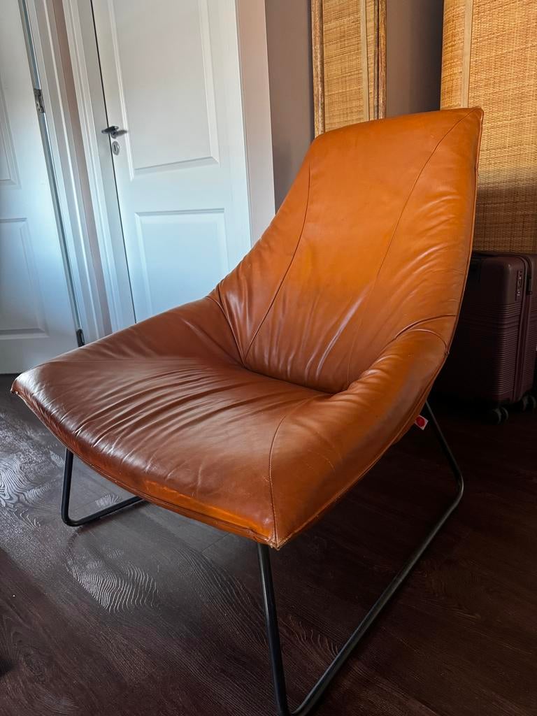Jess Design Beal stoel - Cognac leer, Huis en Inrichting, Stoelen, Gebruikt, Eén, Leer, Bruin, Ophalen