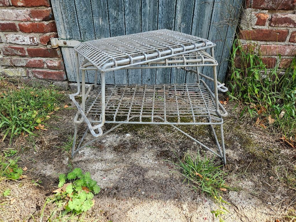 Vintage stalen opstapje trede voor caravan, Ophalen