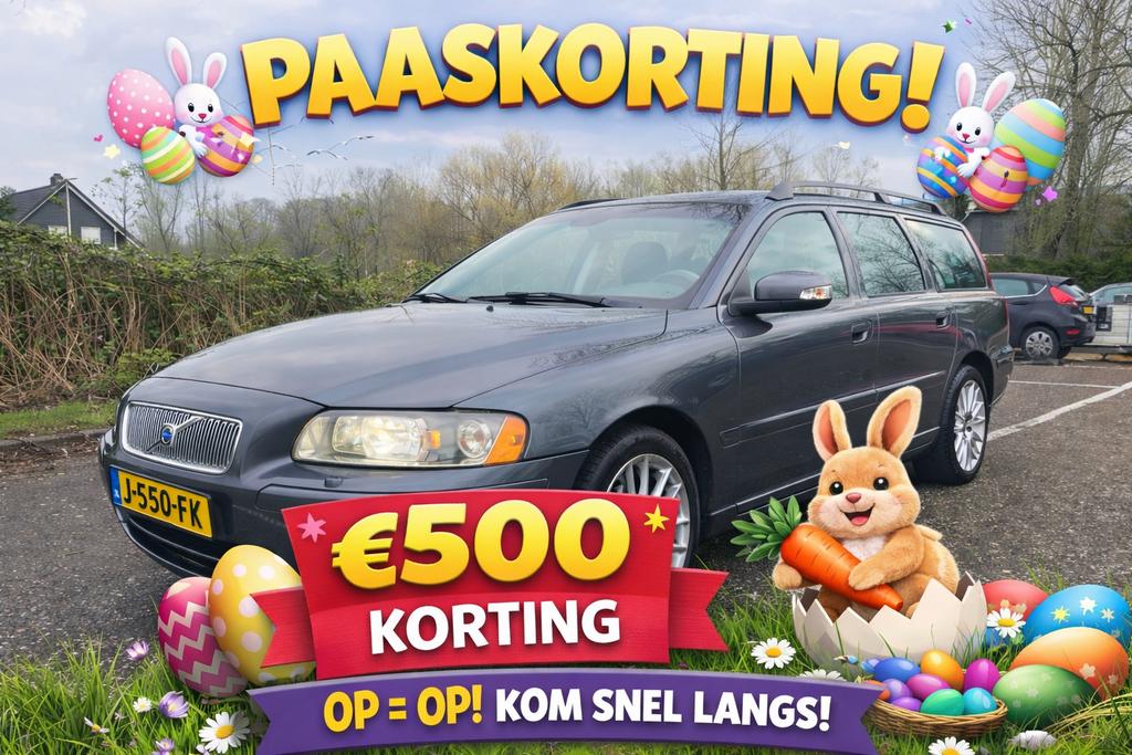 Volvo V70 2.4 140PK AUT 2007 *sport edition*xenon*, 1800 kg, Zwart, Leder en Stof, 1498 kg