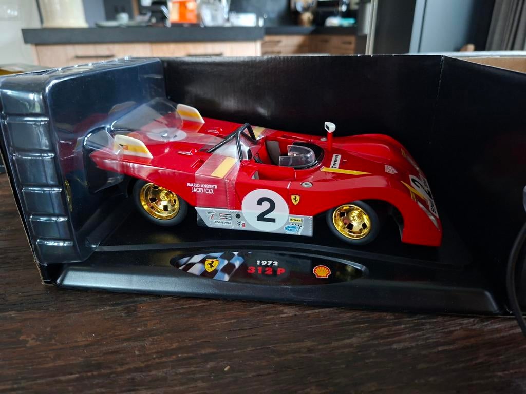 Shell Classico Ferrari 1972 312 P met brandstofpomp, Ophalen of Verzenden