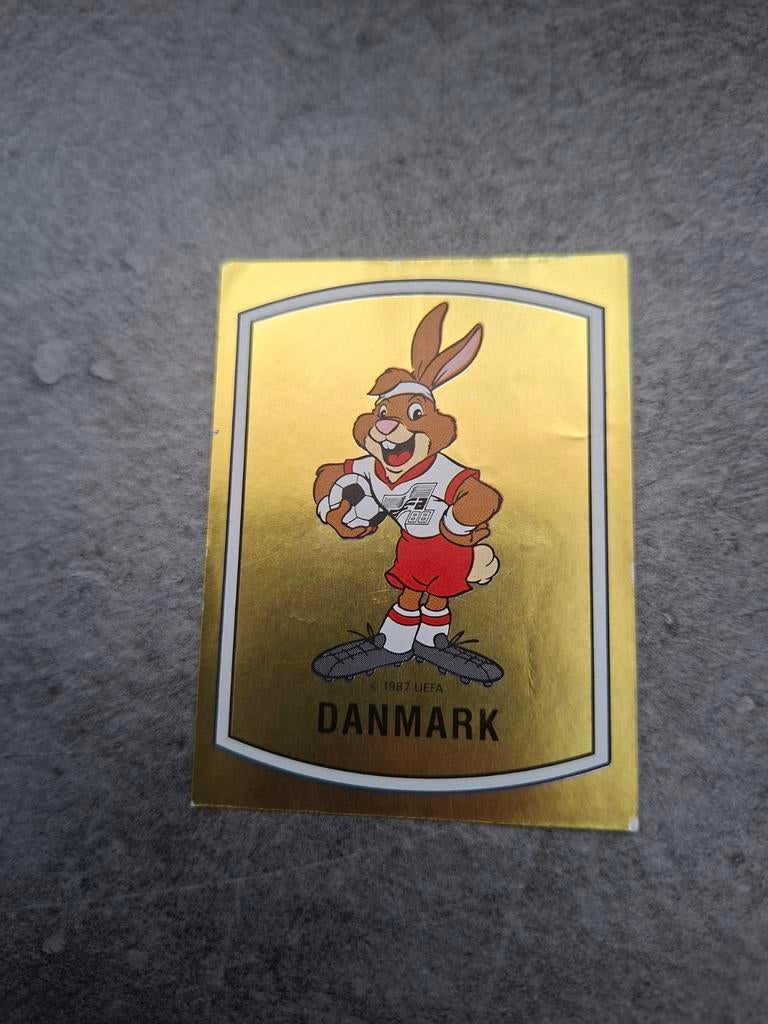 Panini sticker Euro 88 Duitsland. Berni Denemarken., Verzenden, Zo goed als nieuw, Sticker