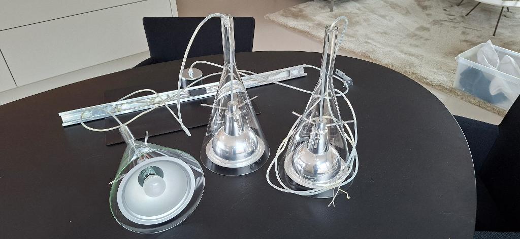 "Flute" hanglampen, Ophalen, Gebruikt, Design, Glas