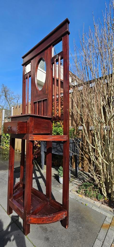 Vintage halmeubel: kapstok, paraplu- en wandelstokhouder, Antiek en Kunst, Ophalen