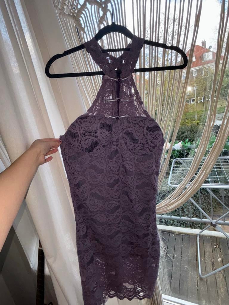 100%new Sexy Chinese stijl kanten jurk - Paars L/XL, Paars, Maat 42/44 (L), Nieuw, Ophalen of Verzenden
