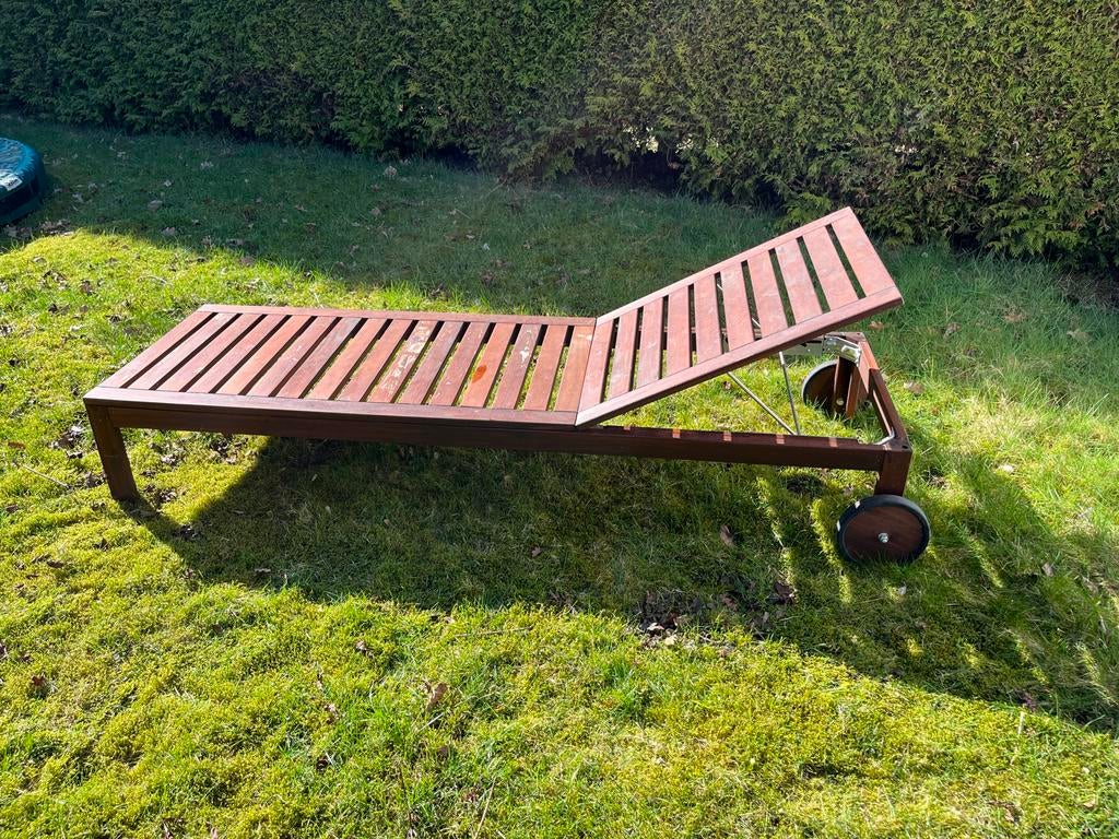 IKEA NÄMMARÖ ligbed 193 cm - Acacia hout, verstelbaar, Tuin en Terras, Ophalen, Gebruikt, Hout, Verstelbaar