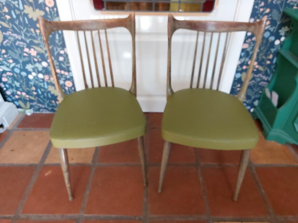 2x vintage stoelen/eetkamerstoelen Stevens, Ophalen