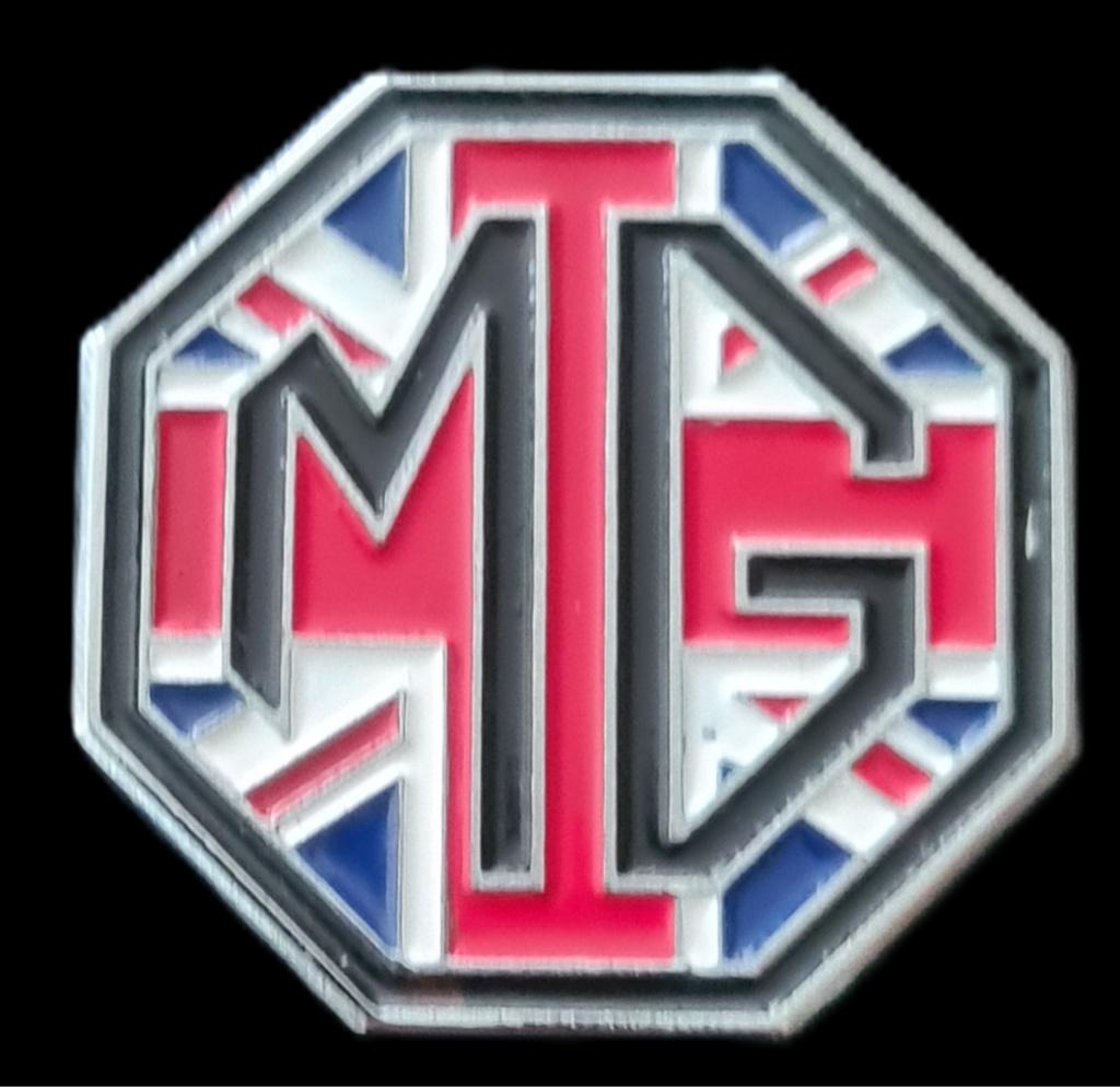 M.G. met Union Flag pin- dubbele pins, Verzenden, Nieuw, Transport, Speldje of Pin