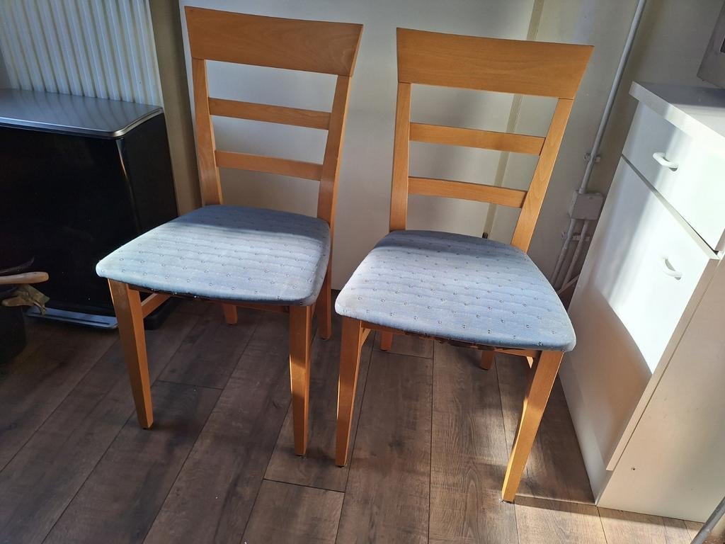 2 houten stoelen, Ophalen, Gebruikt, Bruin