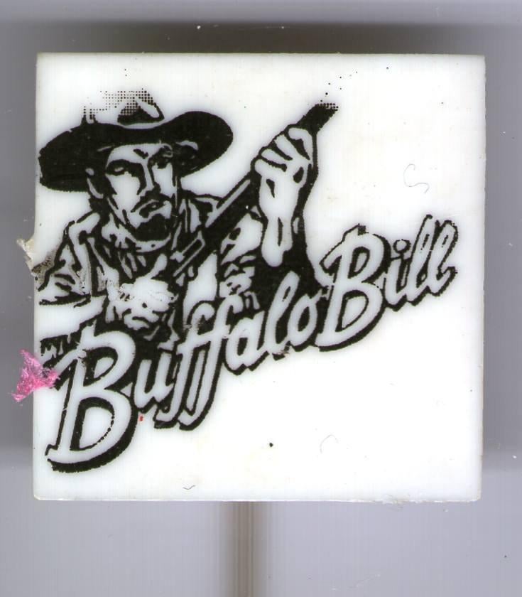Buffalo Bill plastic stripfiguur speldje ( R_039 ), Verzenden, Zo goed als nieuw, Figuurtje, Speldje of Pin