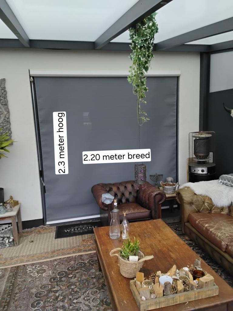 Antraciet/grijs zonnescherm/buitenscreen, Ophalen, Gebruikt, Minder dan 250 cm, 150 tot 300 cm