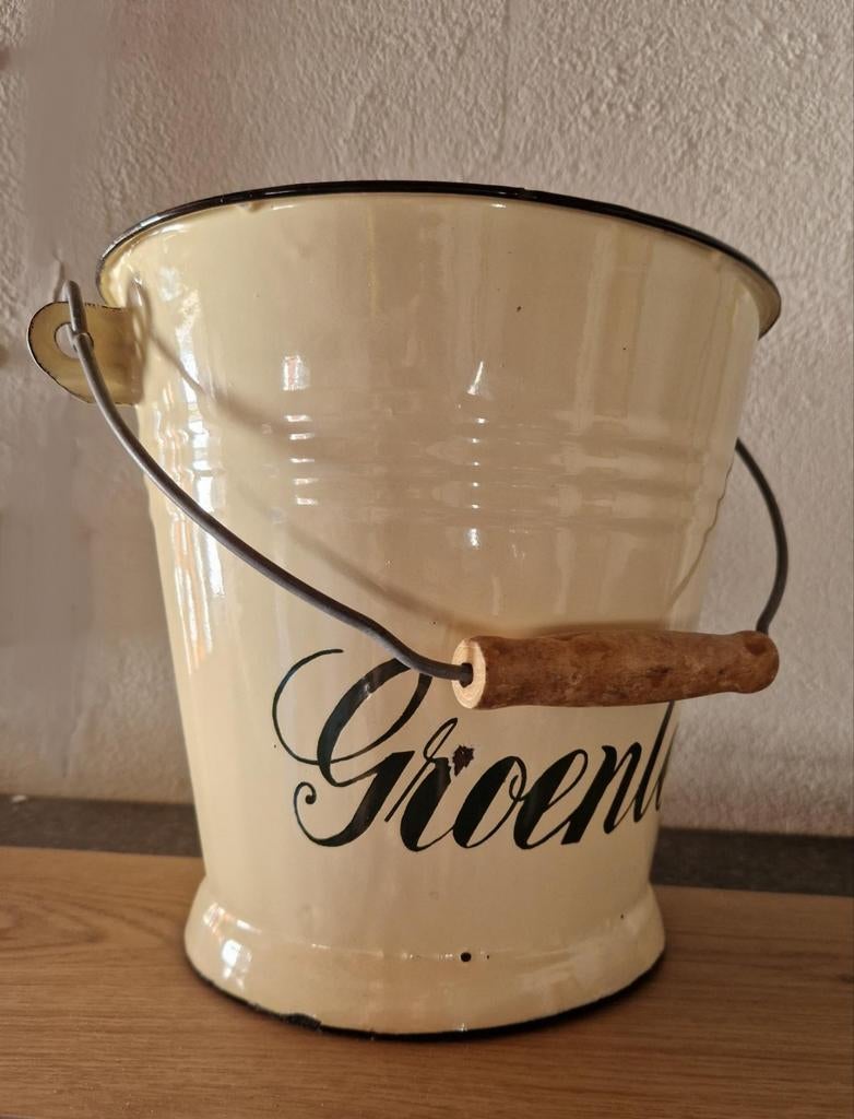 Emaille groente emmer, Ophalen, Zo goed als nieuw, Kunststof