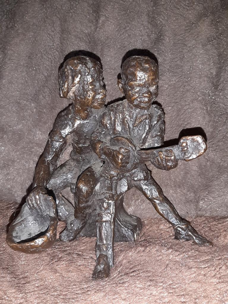 Massief bronzen beeld  Straatmuzikanten, Ophalen of Verzenden