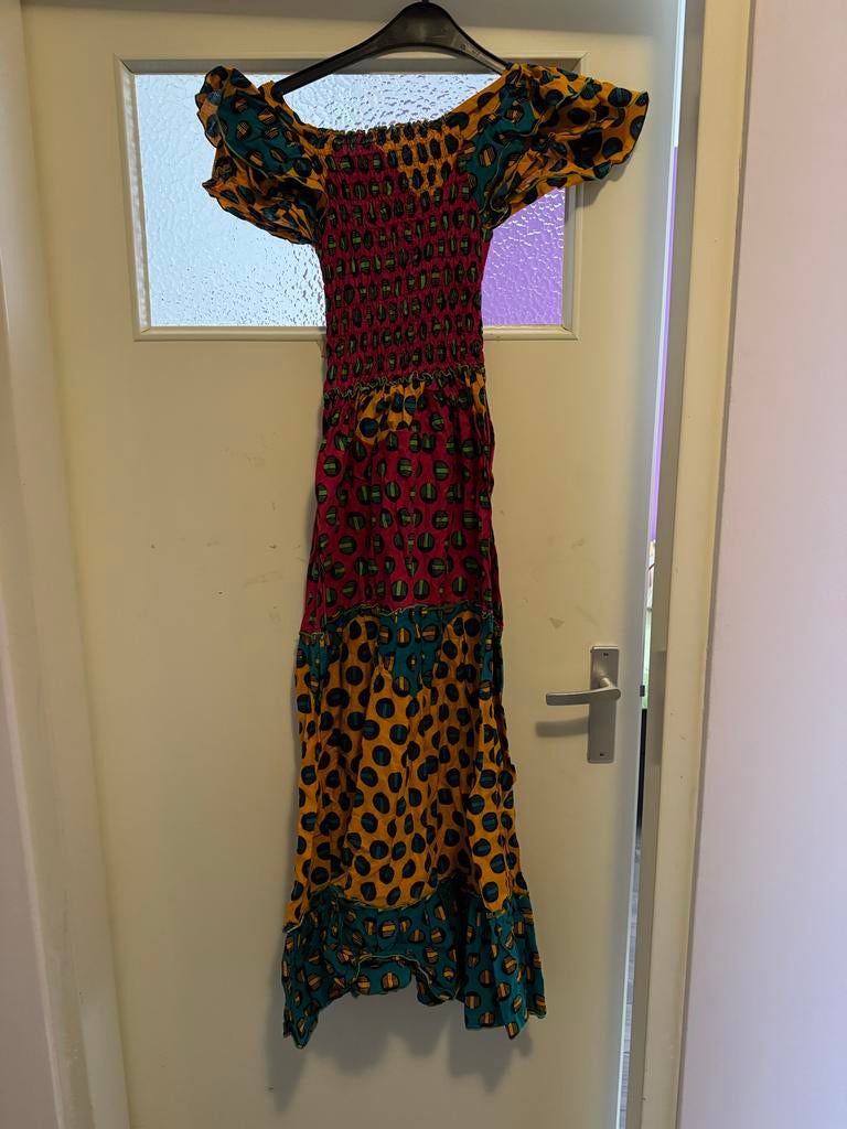 Te koop Zomerse Maxi Jurk met Afrikaanse Print - Maat M, Kleding | Dames, Jurken, Maat 38/40 (M), Overige kleuren, Ophalen of Verzenden