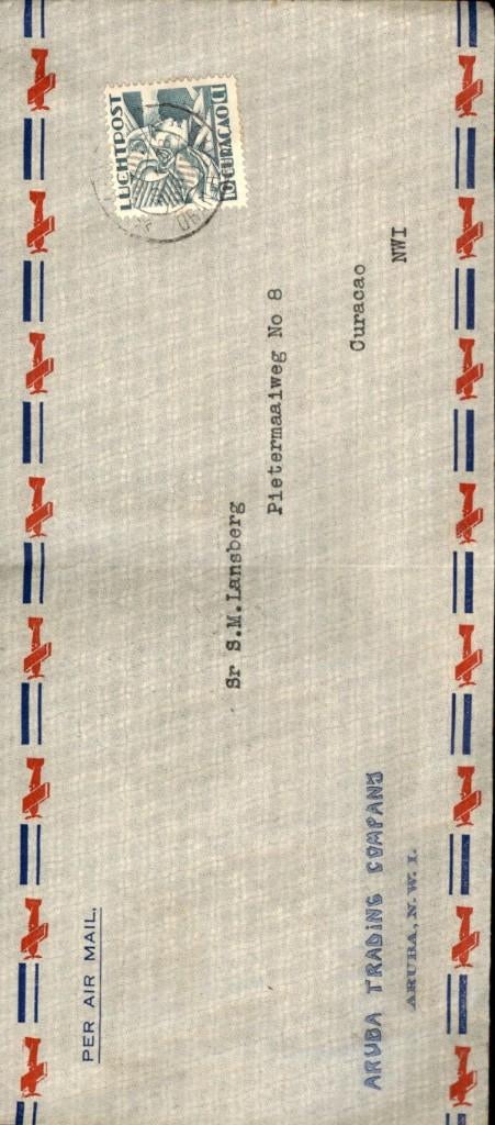 Curacao - Aruba Trading - Luchtpost - 1938, Verzenden, Envelop